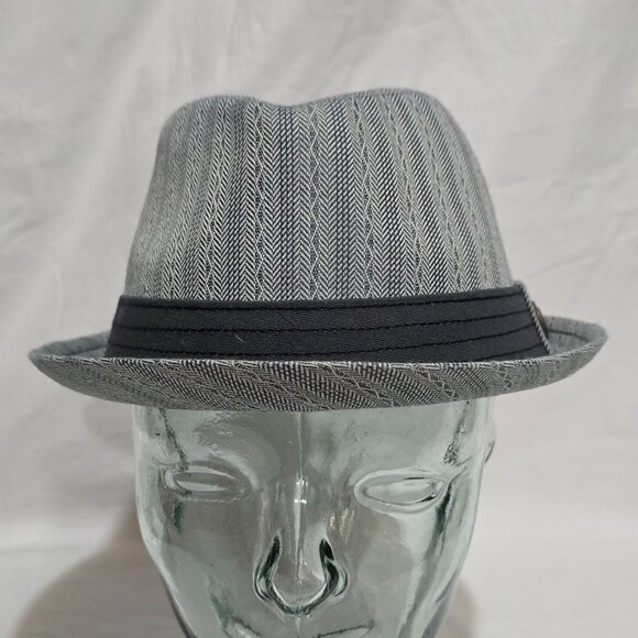 Goorin Bros.  Blue Gray Striped Geo Fedora 100-2357 - Sz M* - Picture 2 of 7